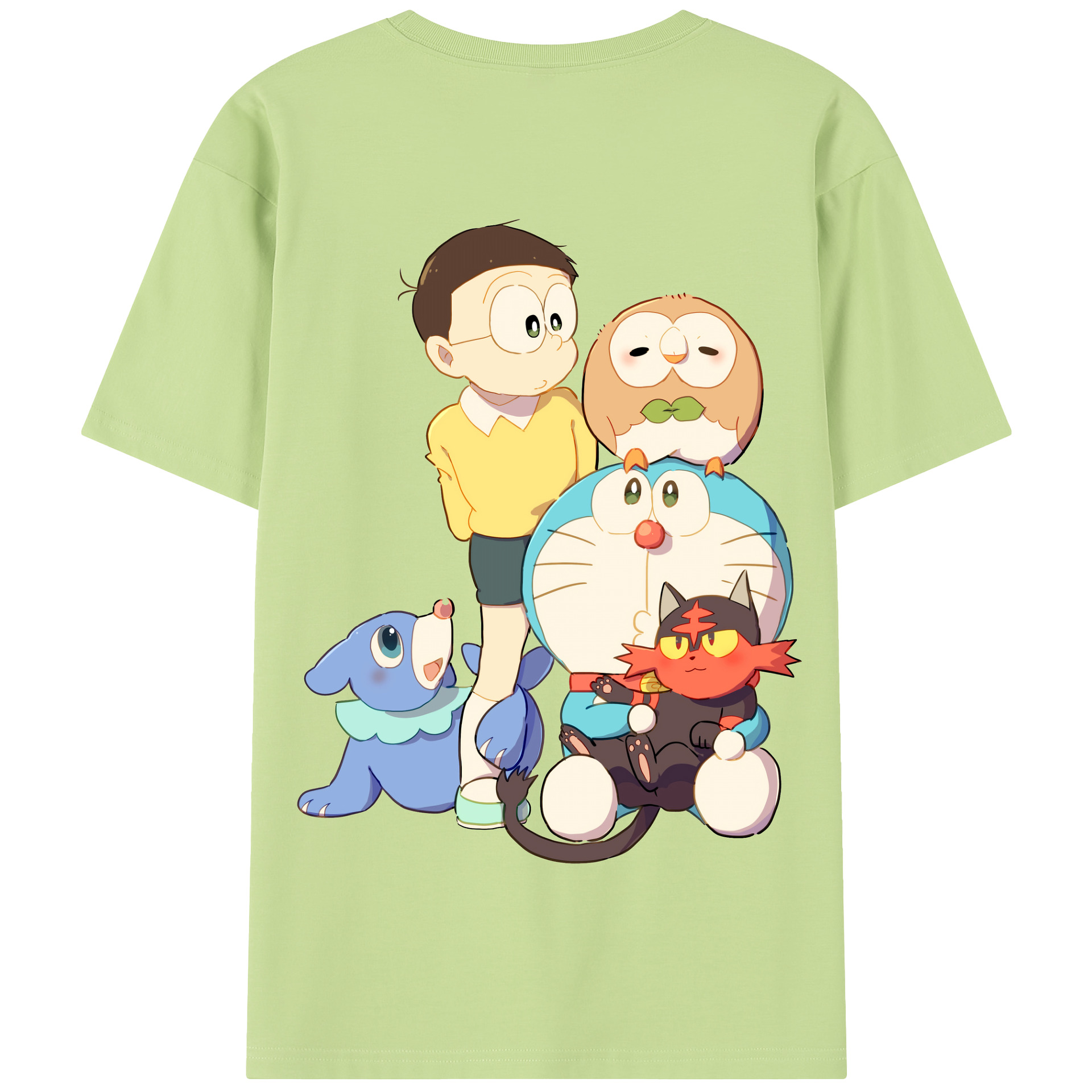 （画像用） ドラえもん Doraemon 綿100％半袖Tシャツ（背面プリント）